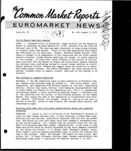 Issue No. 81 No. 140, August 5, 1970 Cut in French Bank Rate Rumored