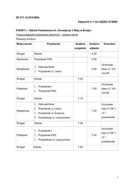 Szkoła Podstawowa Im. Konstytucji 3 Maja W Śmiglu Trasa