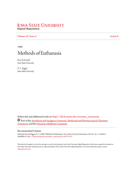 Methods of Euthanasia Kay Schwink Iowa State University