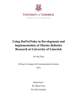 Using Dotnetnuke in Development and Implementation of Marine Robotics Research at University of Limerick