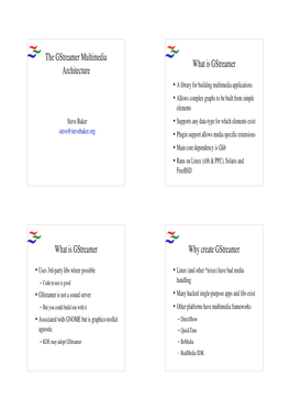 The Gstreamer Multimedia Architecture What Is Gstreamer