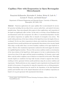 Capillary Flow with Evaporation in Open Rectangular Microchannels