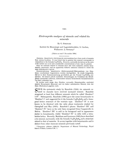 Electronprobe Analyses Oj Stannite and Related Tin Minerals