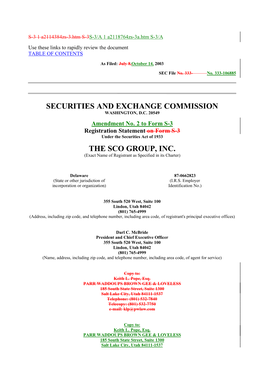 Securities and Exchange Commission the Sco