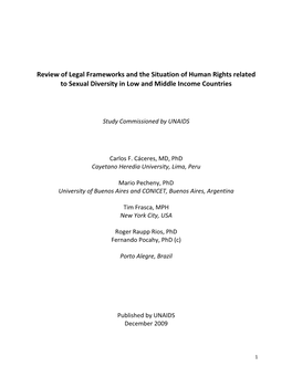 Legal Frameworks Human Rights Sexual Diversity in Low and Middle