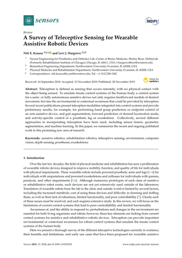 A Survey of Teleceptive Sensing for Wearable Assistive Robotic Devices