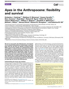 Apes in the Anthropocene: Flexibility and Survival