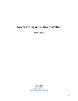 Screenwriting & Political Narrative