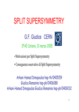 Split Supersymmetry