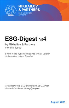 ESG-Digest №4 by Mikhailov & Partners Monthly Issue