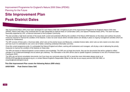 Site Improvement Plan Peak District Dales