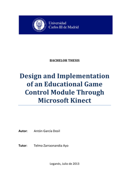 Design and Implementation of an Educational Game Control Module Through Microsoft Kinect