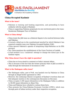 China-Occupied Kashmir