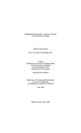 Thermodynamics of 3+ Metal Cation Containing Systems