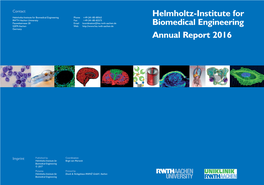 Helmholtz-Institute for Biomedical Engineering Annual Report 2016