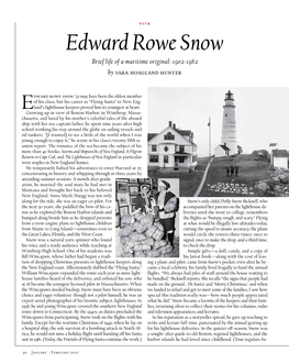 Edward Rowe Snow Brief Life of a Maritime Original: 1902-1982 by Sara Hoagland Hunter