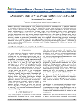 A Comparative Study on Weka, Orange Tool for Mushroom Data Set