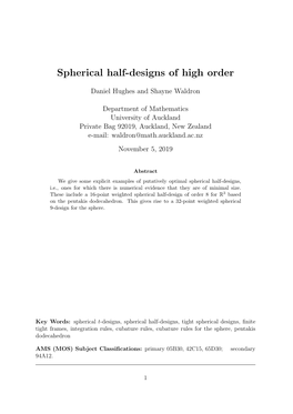 Spherical Half-Designs of High Order