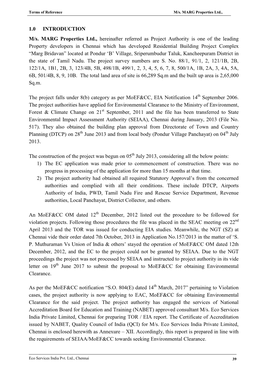 1.0 INTRODUCTION M/S. MARG Properties Ltd., Hereinafter Referred As Project Authority Is One of the Leading Property Developers