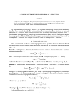 L-Functions of the Selberg Class S