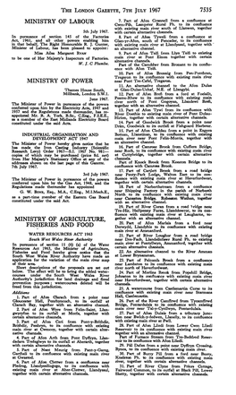 The London Gazette, ?Th July 1967 7535 Ministry of Labour