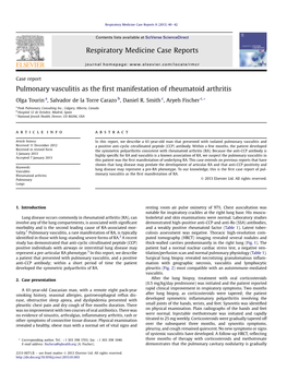 Pulmonary Vasculitis As the First Manifestation Of