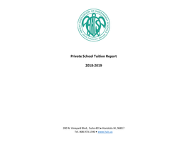 Private School Tuition Report 2018-2019