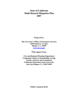 State of California Multi-Hazard Mitigation Plan 2007