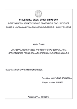 Multi-Level Governance in Europe - the Implication of German Laender in the Development of the Lisbon Treaty and the Strengthening of the Regional Level in Europe