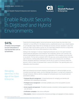 Enable Robust Security in Digitized and Hybrid Environments