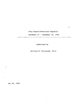 Jan 26, 1990 Trip Report/Dominican Republic November 27