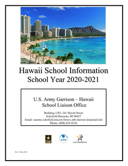 Hawaii School Information 2020-2021