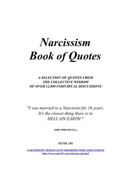 Narcissism Book of Quotes