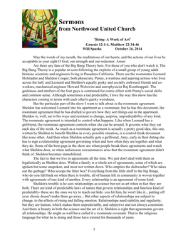 Sermons from Northwood United Church