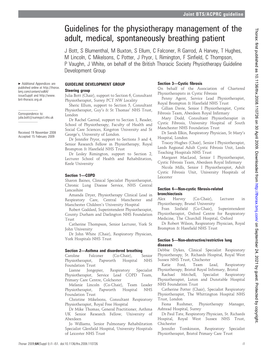 Guidelines for the Physiotherapy Management of the Adult, Medical