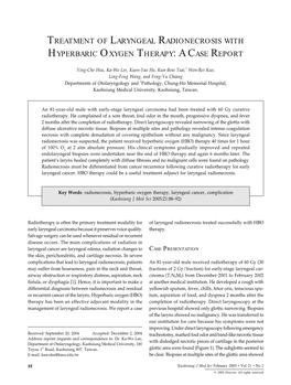 Treatment of Laryngeal Radionecrosis with Hyperbaric Oxygen Therapy: a Case Report