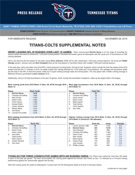 Titans-Colts Supplemental Notes