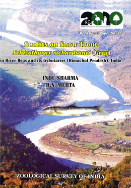 Studies on Snow Trout Schizothorax Richardsonii (Gray) in River Beas and Its Tributaries (Himachal Pradesh), India