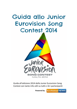 Guida Allo Junior Eurovision Song Contest 2014 Realizzazione a Cura Dello Staff Di Eurofestival NEWS