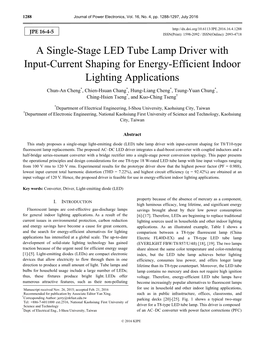 A Single-Stage LED Tube Lamp Driver with Input-Current Shaping for Energy-Efficient Indoor Lighting Applications