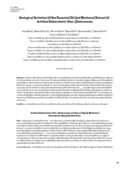 Biological Activities of the Essential Oil and Methanol Extract of Achillea