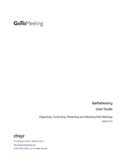 Gotomeeting User Guide