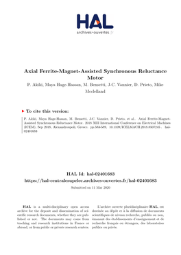 Axial Ferrite-Magnet-Assisted Synchronous Reluctance Motor P
