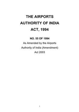 The Airports Authority of India Act, 1994