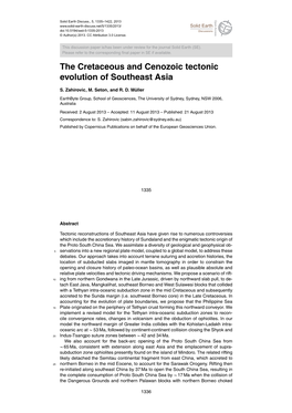 The Cretaceous and Cenozoic Tectonic Evolution of Southeast Asia