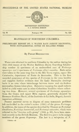 Proceedings of the United States National Museum