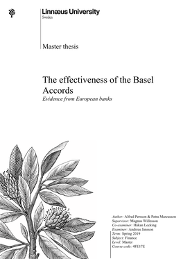 The Effectiveness of the Basel Accords