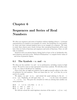 Chapter 6 Sequences and Series of Real Numbers