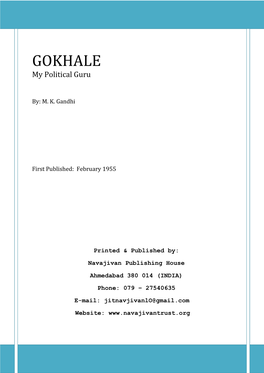 GOKHALE My Political Guru