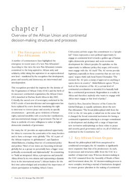 Chapter 1: Overview of the African Union and Continental Decision